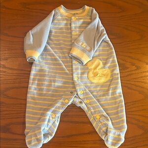Carter's Blue and Yellow Striped Duck Footie